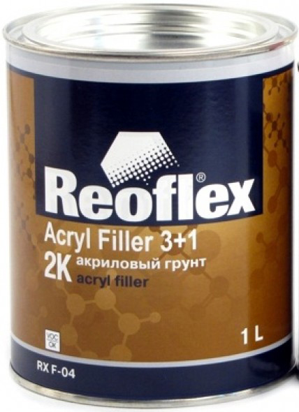 грунт акриловый 2к 3+1 серый 1л reoflex