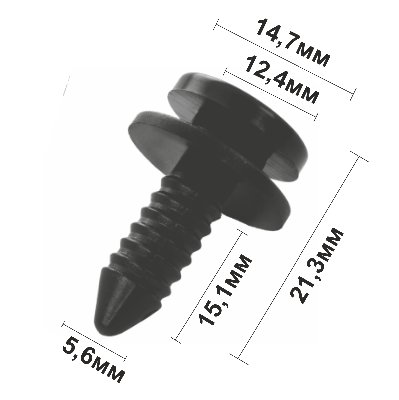 11407 (C1407) клипса автомобильная (3B0867333)Volkswagen
