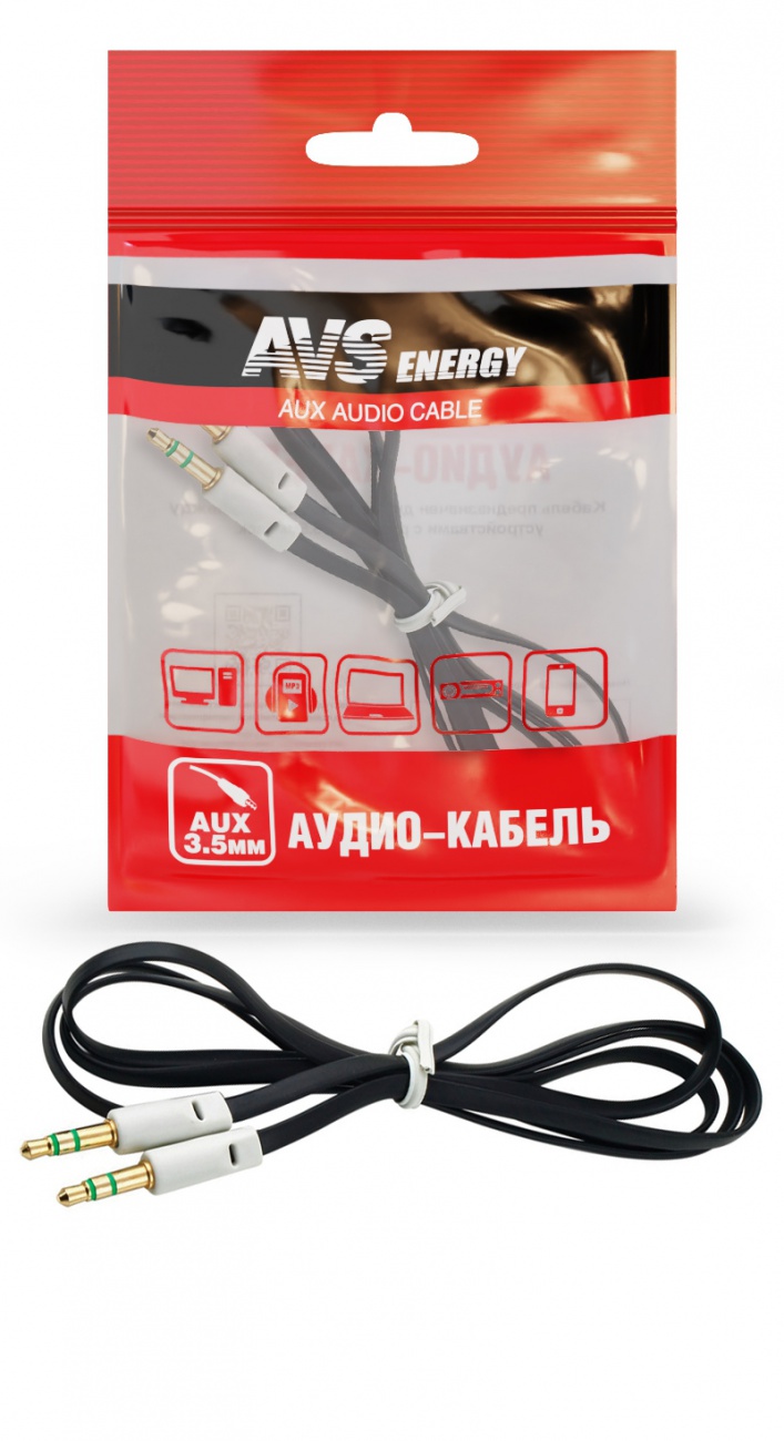 кабель с разъемом 3,5 jack - 3,5 jack аудио 1м au-61 avs