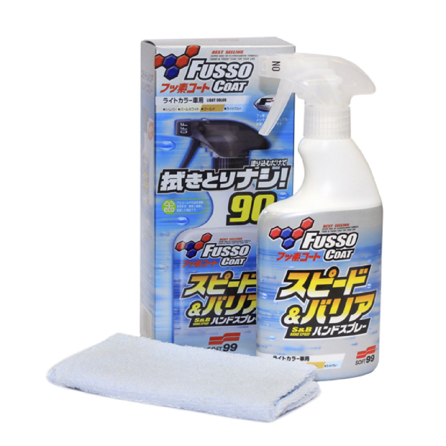 полироль для кузова с тефлон. soft99 fusso coat s&b hand spray для всех цветов, 6 мес, спрей 500мл