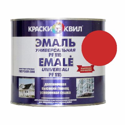 Эмаль ПФ-115 Универсальная КРАСНАЯ 3л (2,8кг) КВИЛ