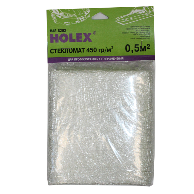 стекломат 0.5м2 плотность 450 гр/м2 полиэтиленовый пакет holex