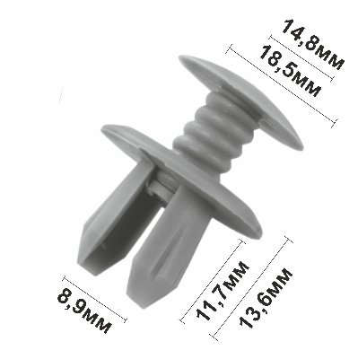10929 (C929) клипса с резьбовым штырьком пластиковая