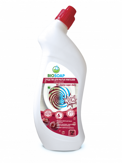 Средство для чистки унитаза WC Cleaner Супер Вишня 750мл BIOSOAP