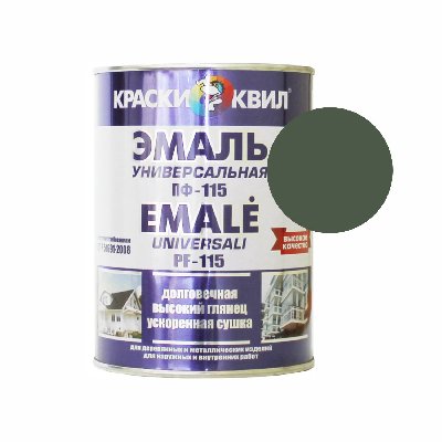 Эмаль ПФ-115 Универсальная Хаки 2,2л (1,9кг) КВИЛ