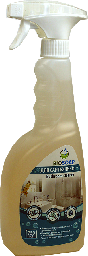 Средство для сантехники с лимонной кислотой 750мл BIOSOAP