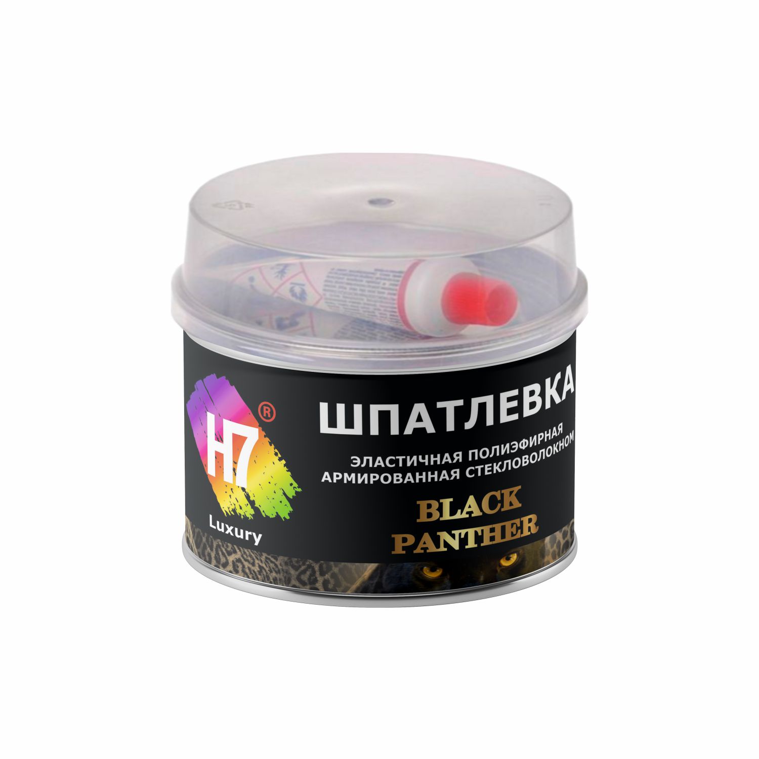 шпатлевка эластичная полиэфирная армированная стекловолокном black panther 0,25 л (0,535 кг) h7