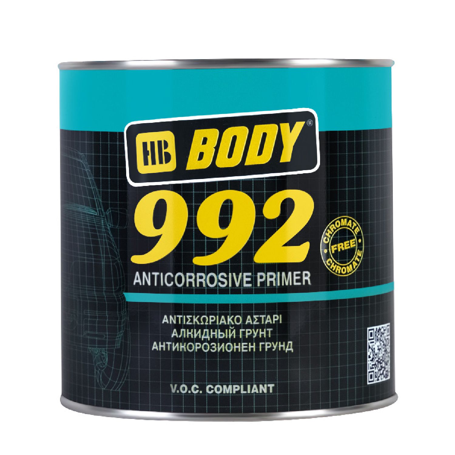 992 грунт алкидный антикоррозийный серый 1,0 кг hb body