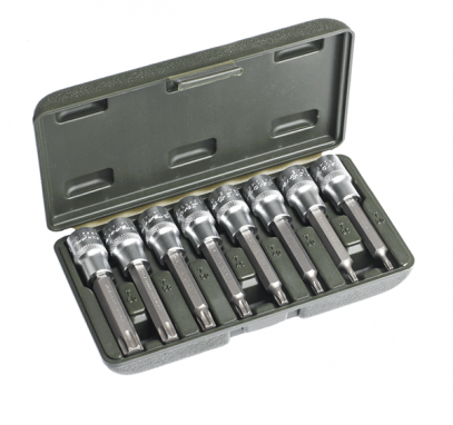 набор головок со вставкой 1/2" torx (t20,t25,t30,t40,t45,t50,t55,t60), дл. 100 мм, 8шт дело техники
