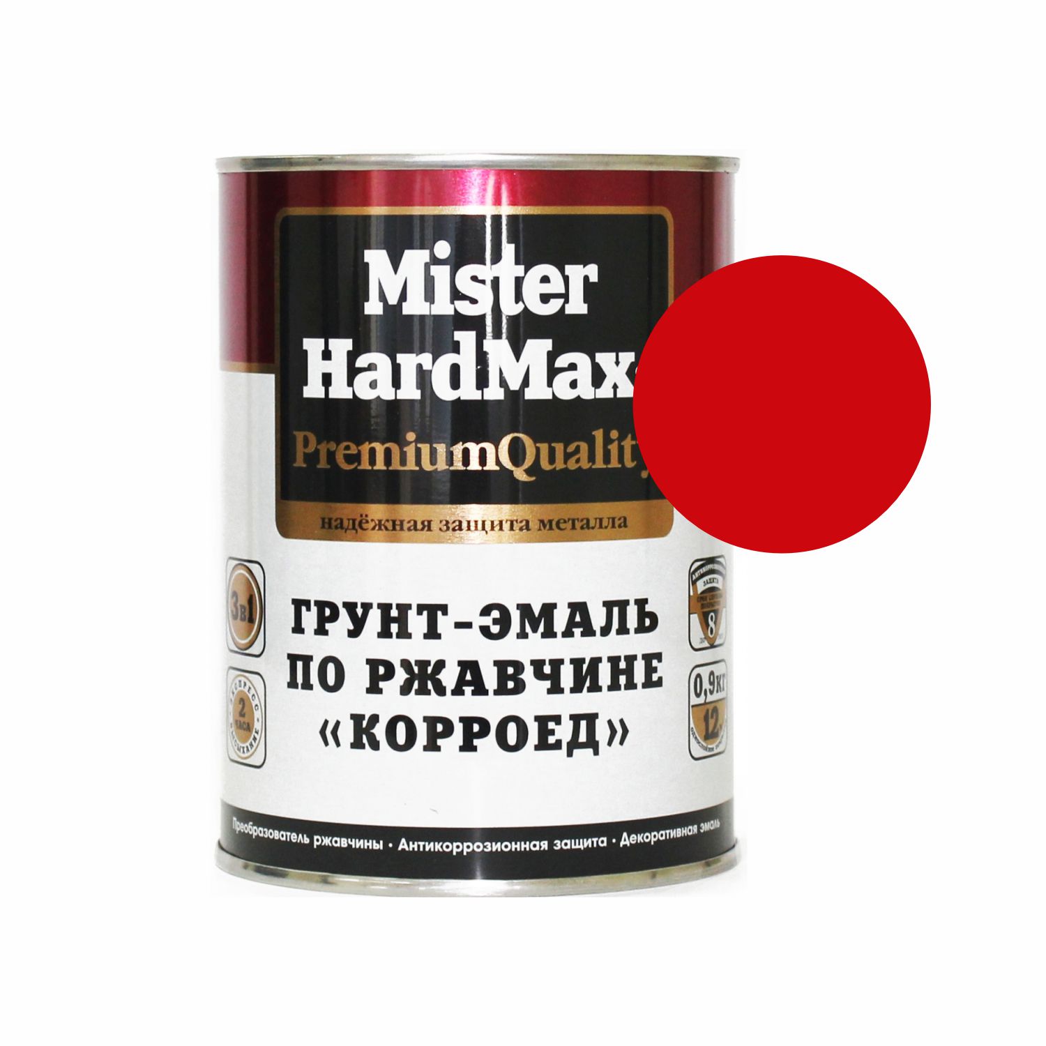 ral 3020 грунт-эмаль корроед по ржавчине красный 0,9кг mister hardmax