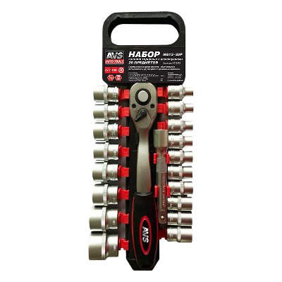 Набор головок торцевых с аксессуарами 1/2"DR (8-32 мм) (20 предметов) NG12-20P AVS