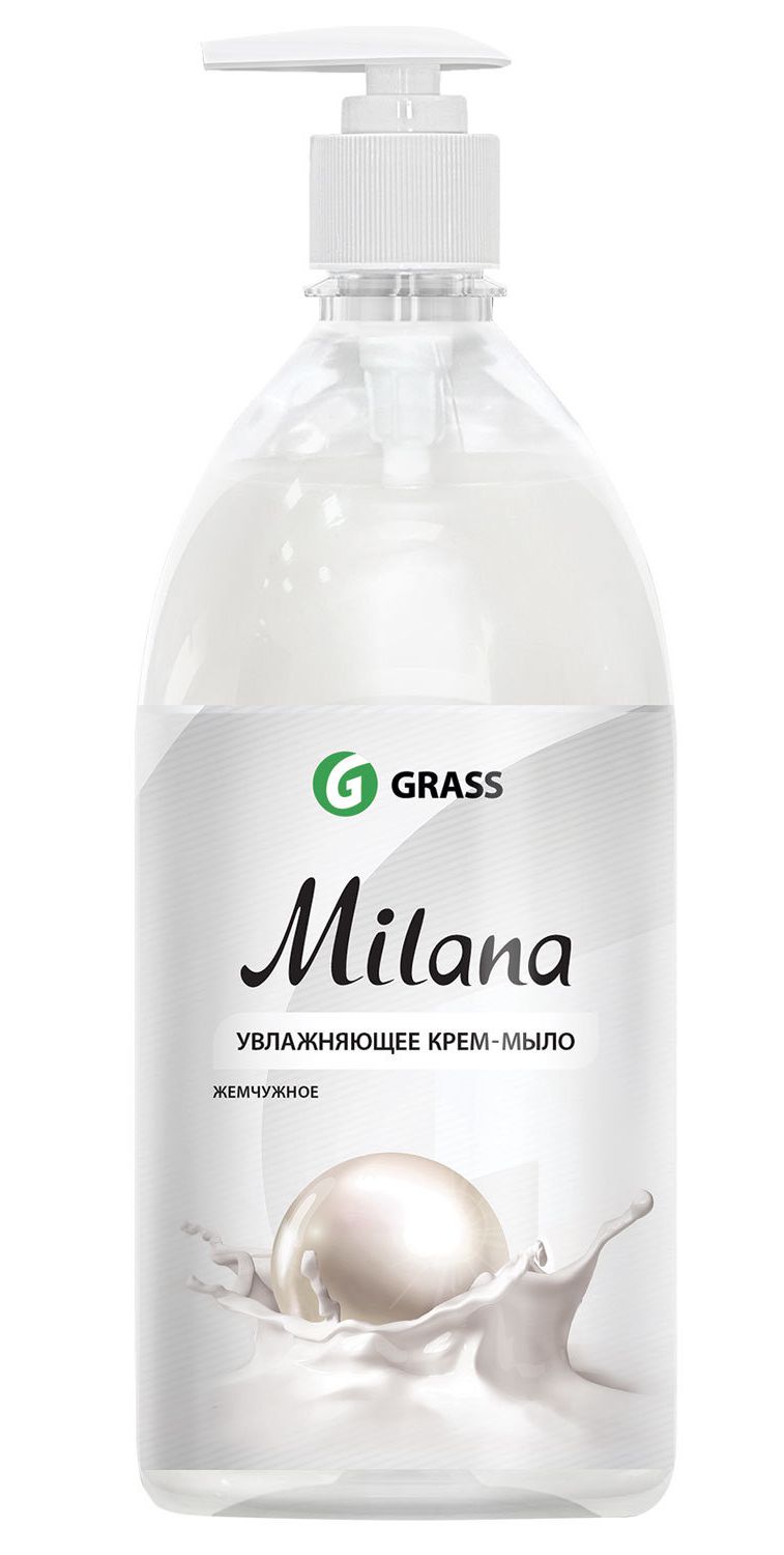 Жидкое крем-мыло "Milana" жемчужное с дозатором 1000мл GraSS