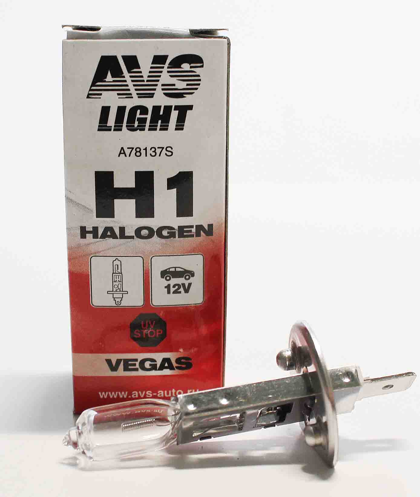 галогенная лампа vegas h1 12v, 55w avs