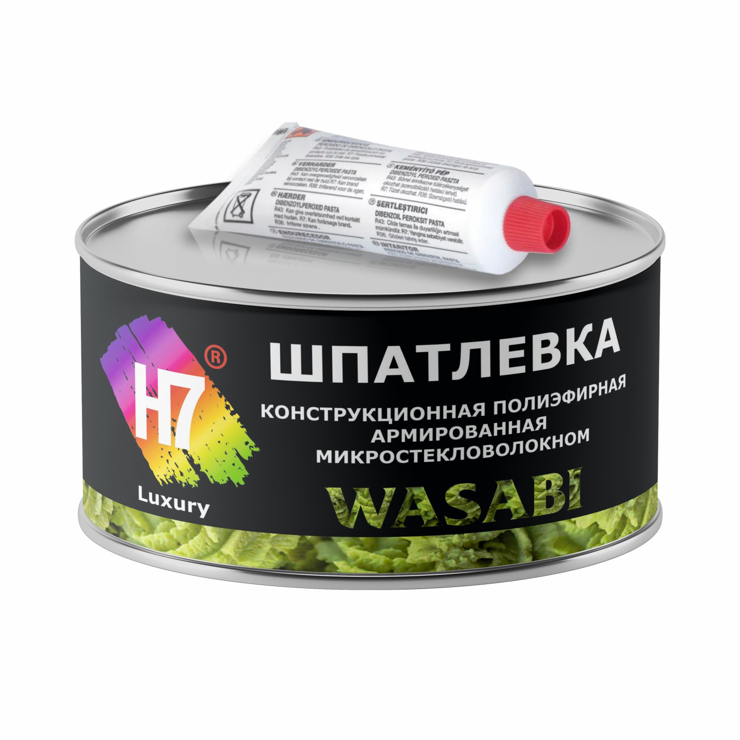Шпатлевка конструкционная полиэфирная армированная микростекловолокном Wasabi 0,5 л (0,9 кг) H7