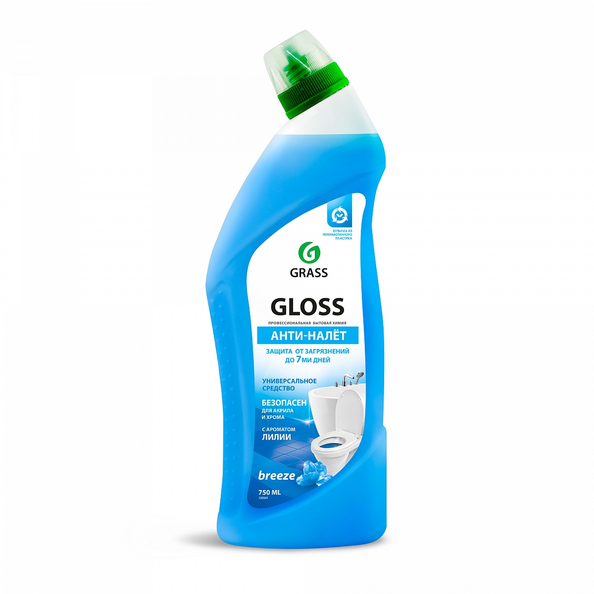 Чистящий гель для ванны и туалета "Gloss  breeze" 750мл GraSS
