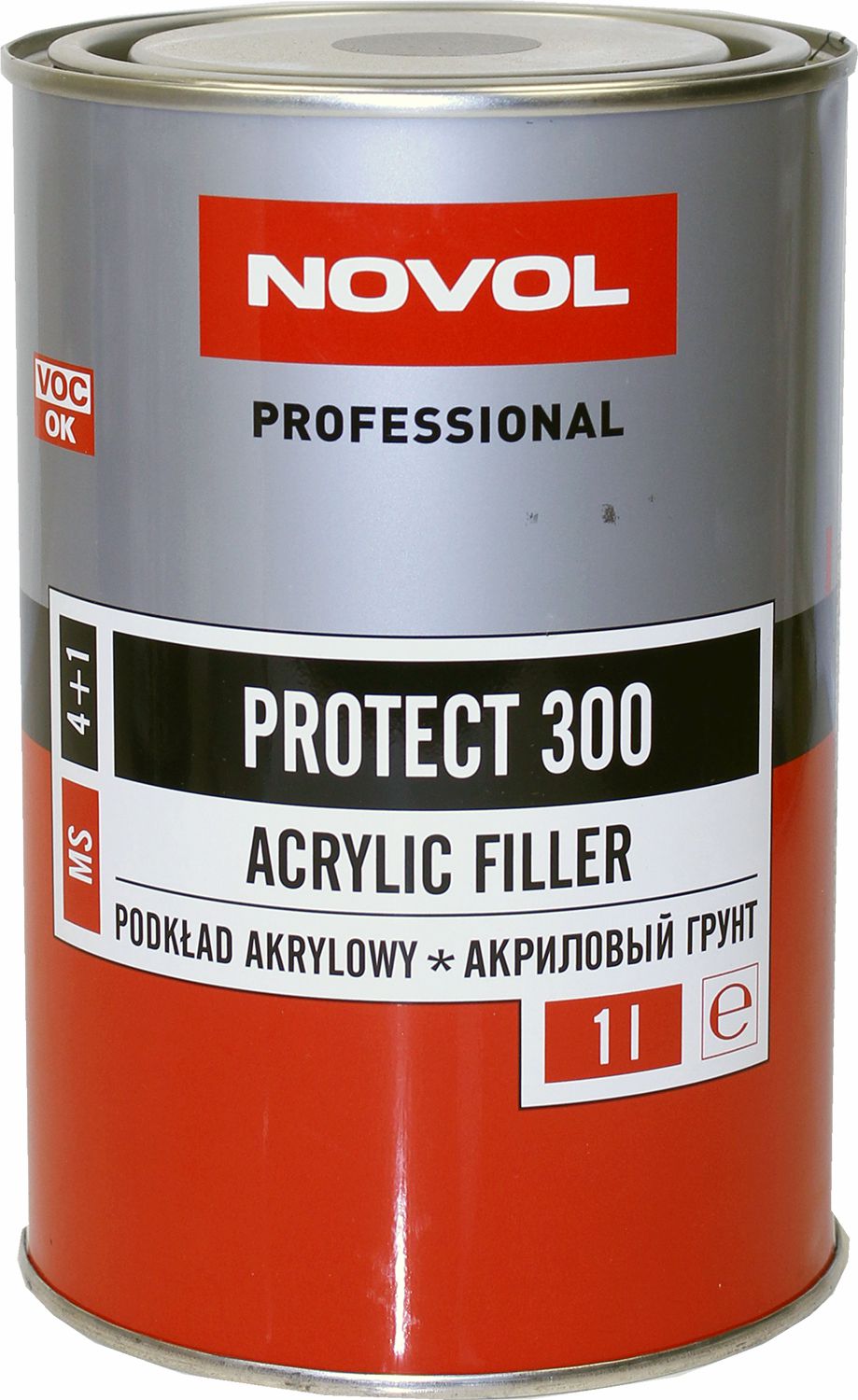 300 грунт акриловый 2к ms 4+1 protect черный 1л novol