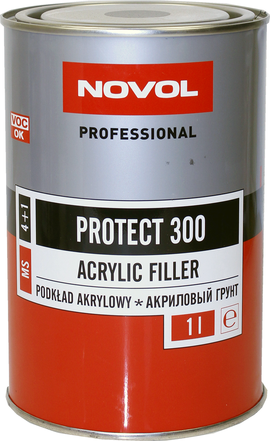 300 грунт акриловый 2к ms 4+1 protect серый 1л novol