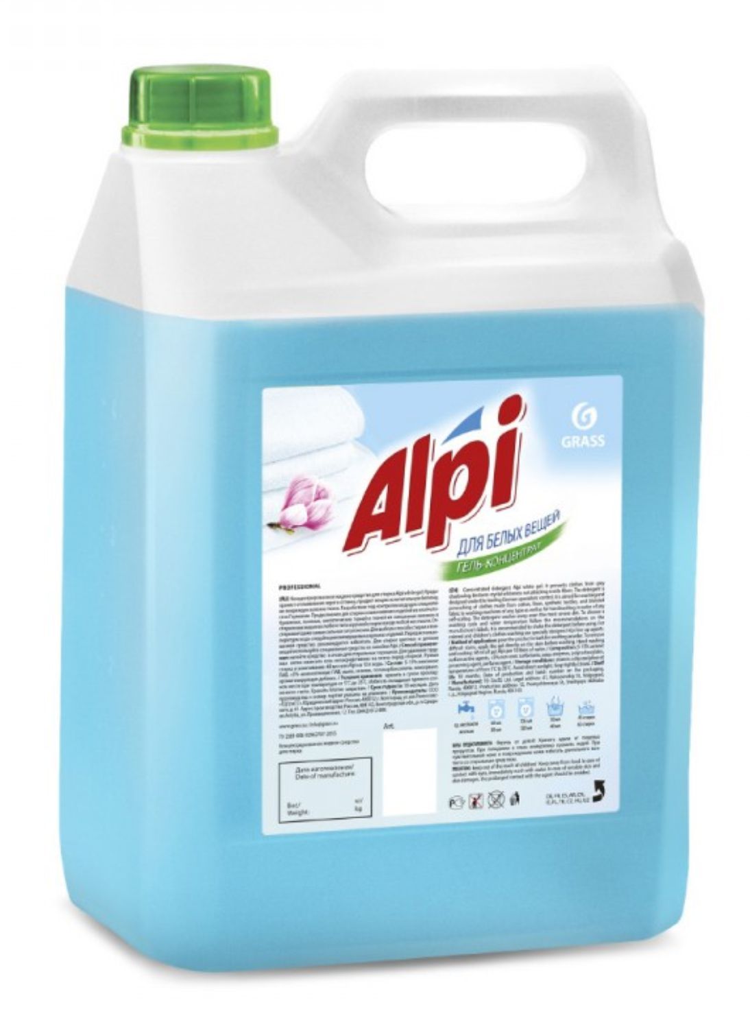 гель-концентрат "alpi" для белых вещей 5кг grass