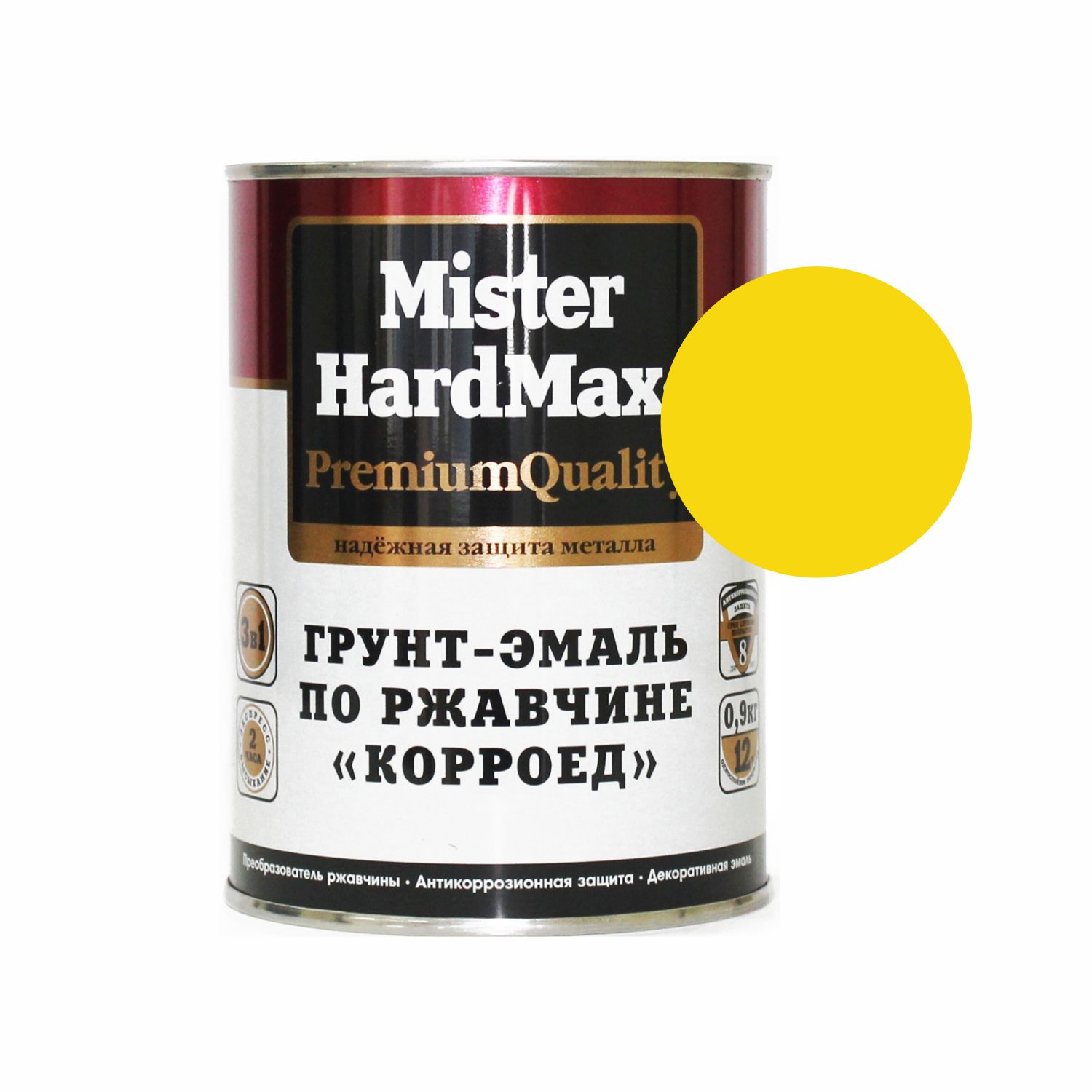 ral 1018 грунт-эмаль корроед по ржавчине желтый 0,9кг mister hardmax
