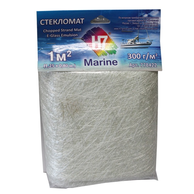 стекломат marine 1м2 плотность 300 гр/м2 полиэтиленовый пакет h7