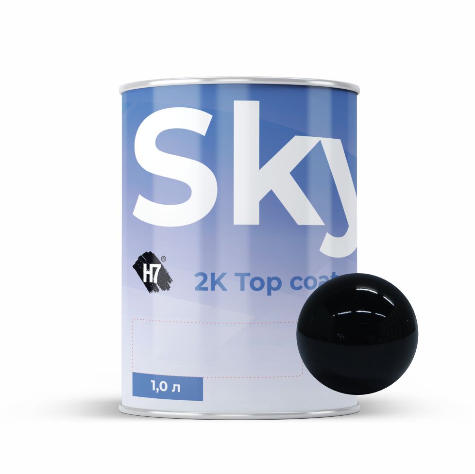 7585 глубоко-чёрный super black 2к 2:1 акриловый компонент подбора автоэмалей 1л skymix h7