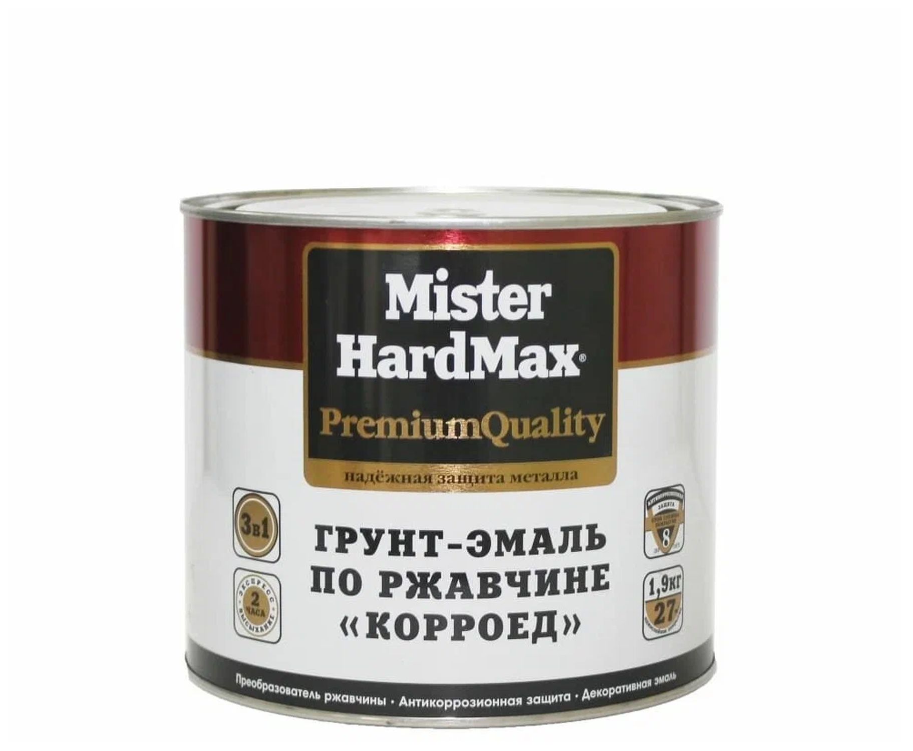 Грунт-эмаль по ржавчине корроед белый 1,9кг MISTER HARDMAX