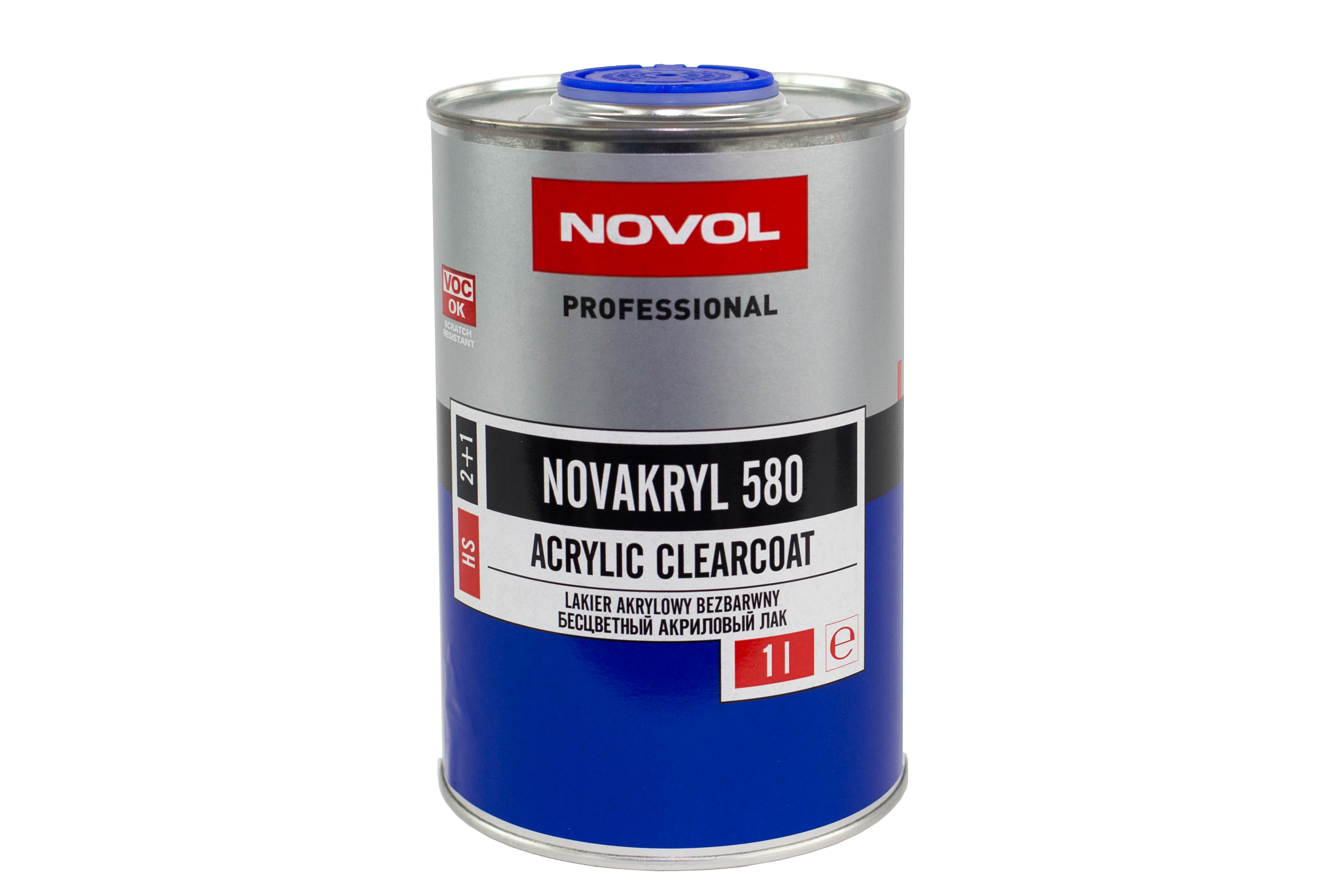 лак бесцветный 2к hs 2+1 novakryl 1л novol