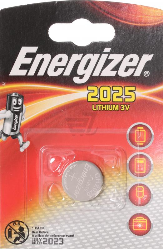батарейка lithium cr2025 fsb 1шт литиевая energizer