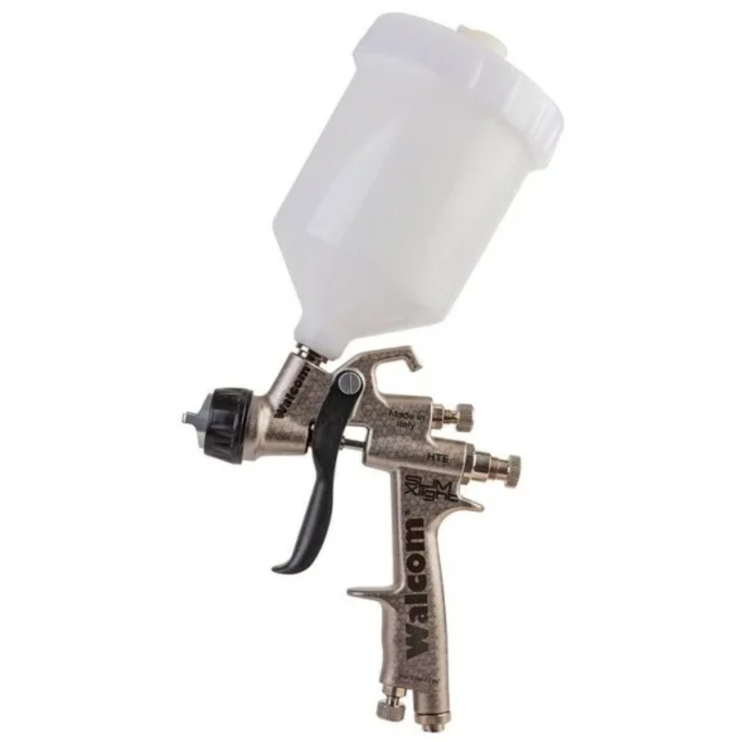 краскопульт slim xlight s hte sr d=1,4 с верхним пластиковым бачком 0,68 л, без манометра walcom