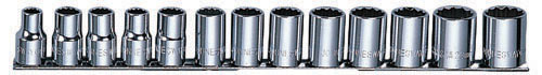 набор головок торцевых 12-гранных maxi-drive 1/2"dr на держателе, sae 3/8--1-1/8", 13 пр jonnesway