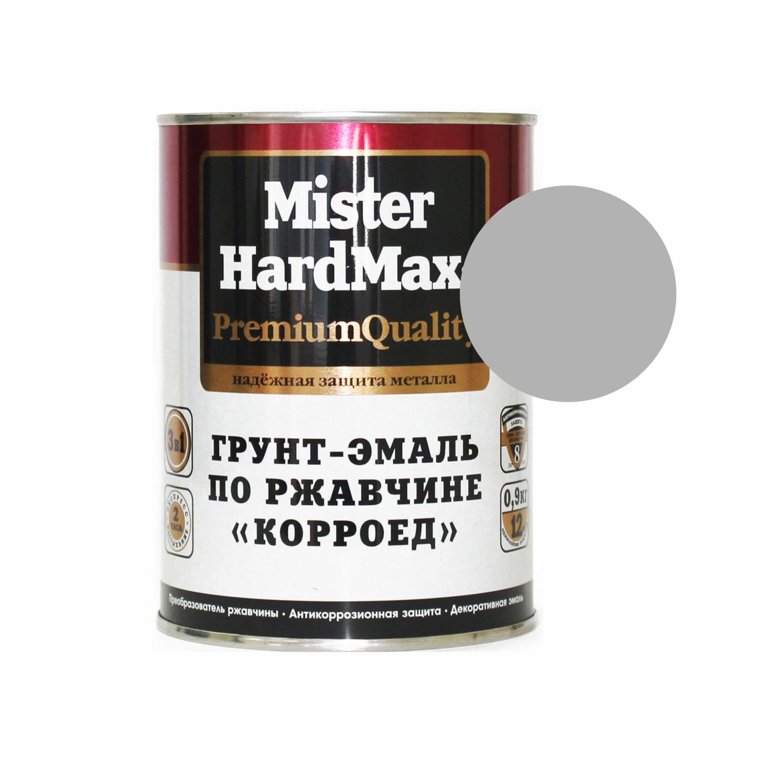 ral 7040 грунт-эмаль корроед по ржавчине оконный серый 0,9кг mister hardmax