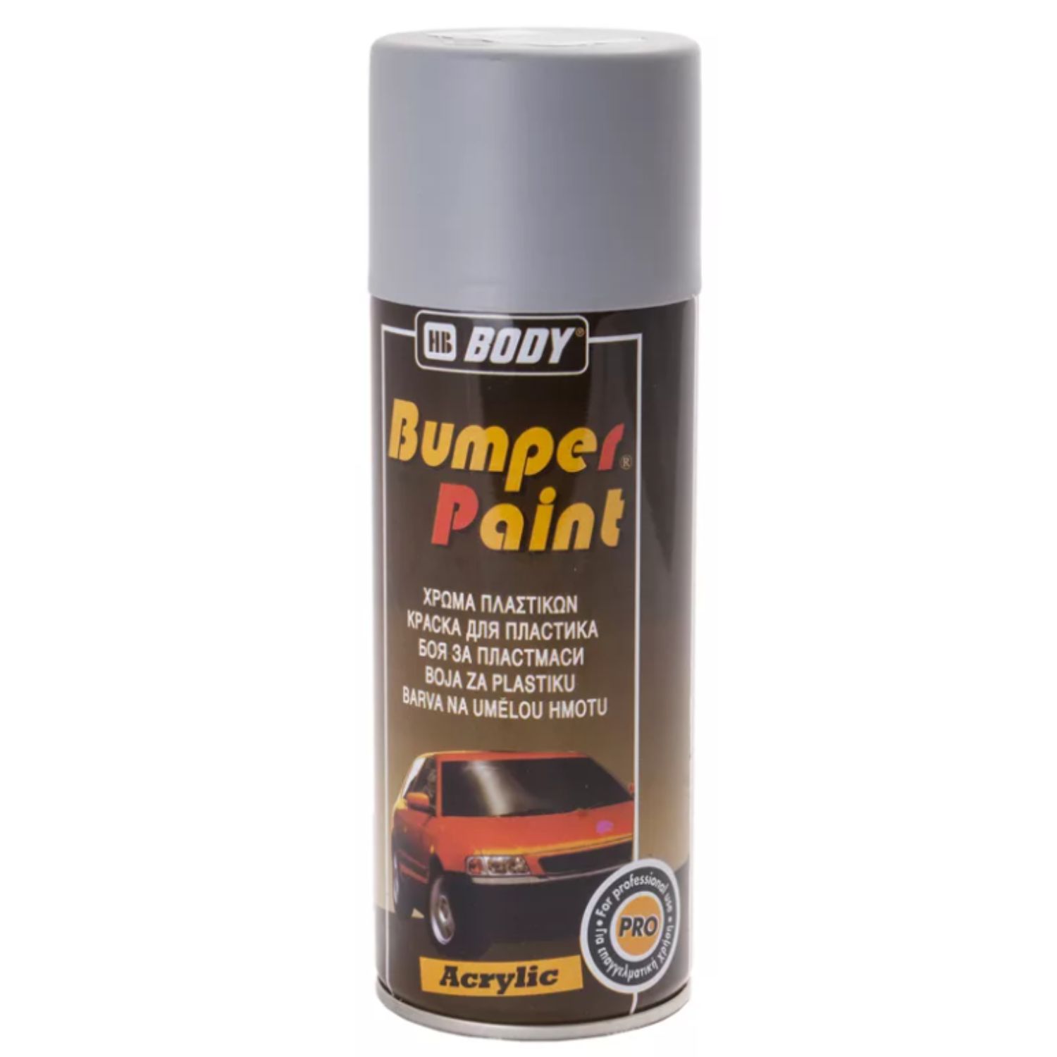 краска для бампера bumper paint аэрозоль серая 400 мл hb body
