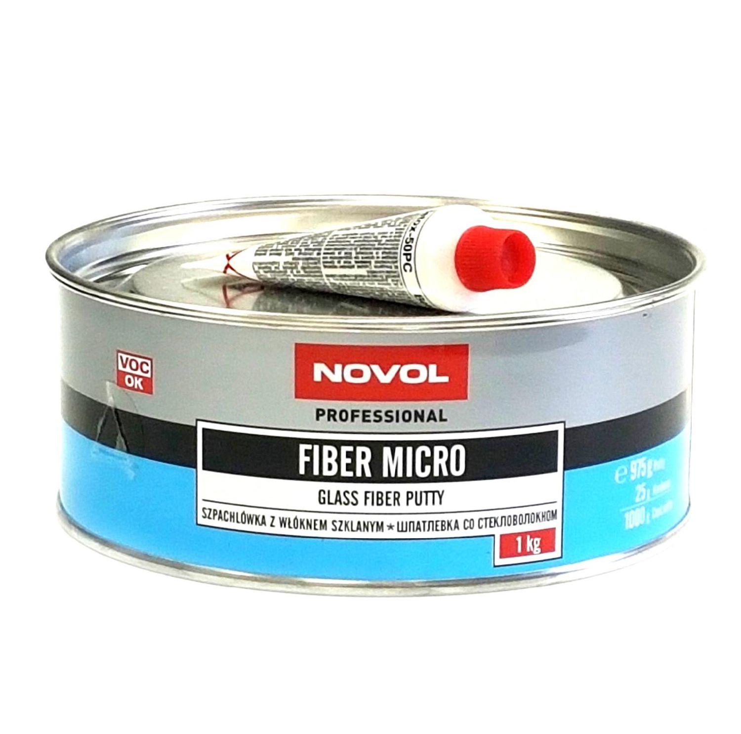 шпатлевка полиэф. со стекловолокном fiber micro novol(1,0кг)