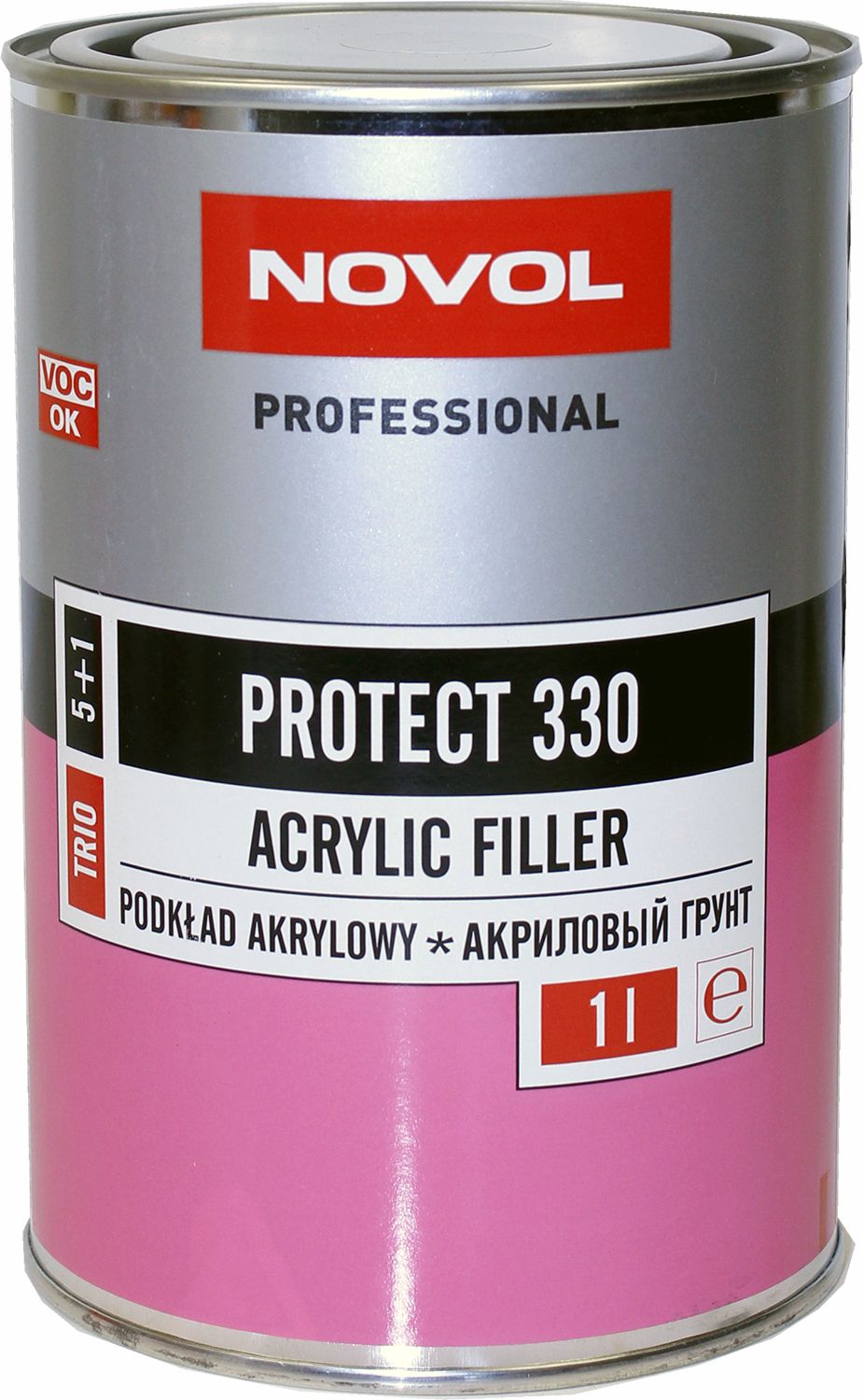 330 грунт акриловый 2к 5+1 protect трио чёрный 1л novol