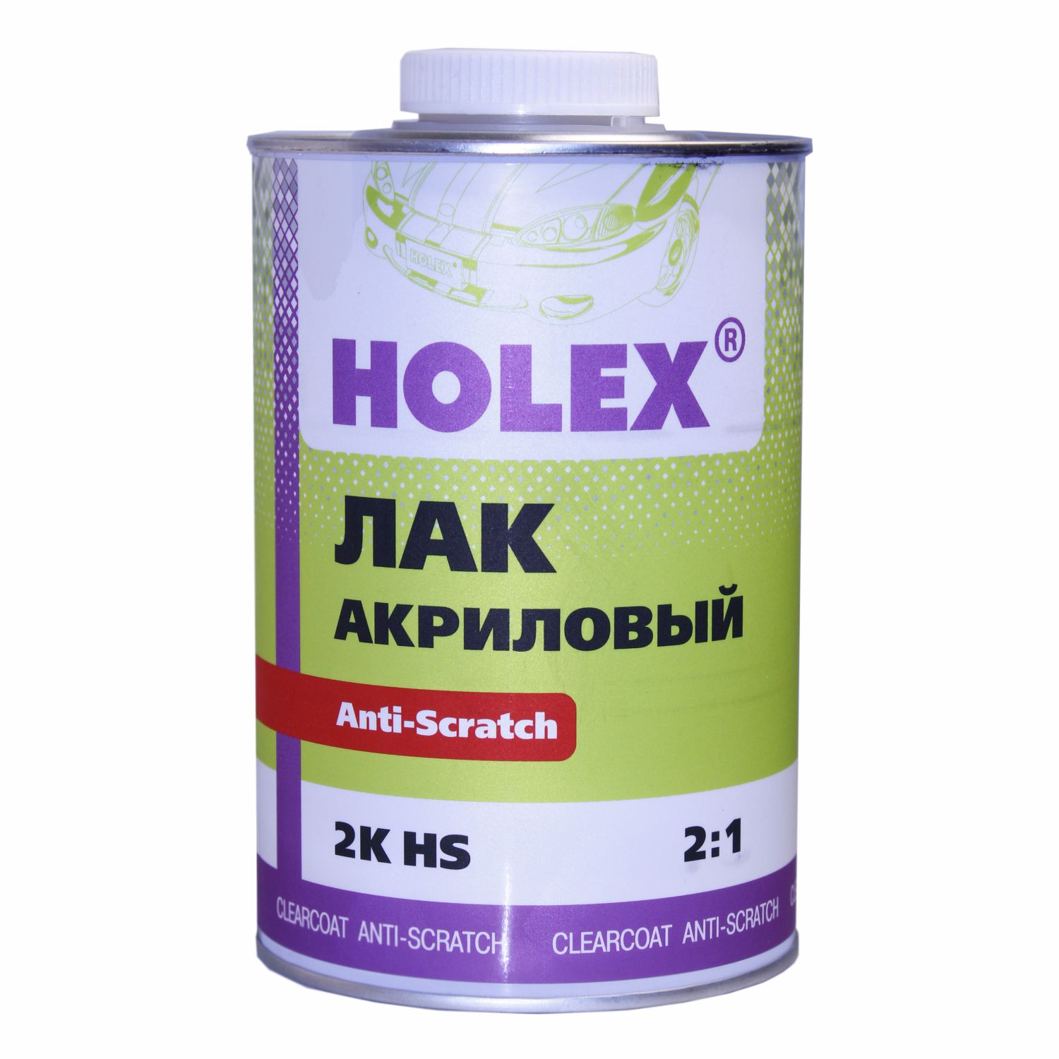 лак акриловый 2k hs 2:1 anti-scratch (1л) holex