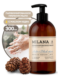 Жидкое мыло парфюмированное Milana "Amber&Black Vetiver" 300мл GraSS