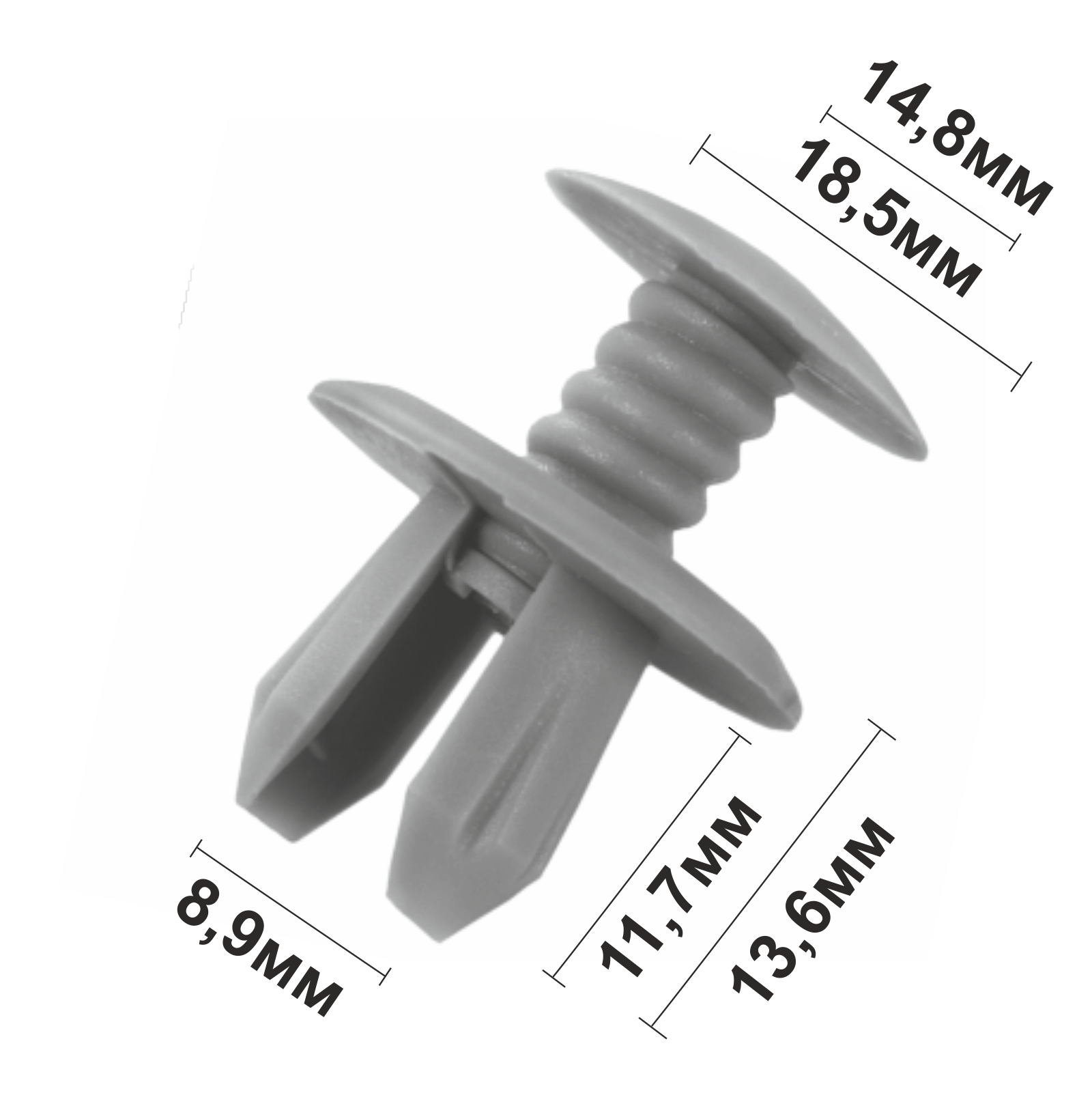 10929 (c929) клипса с резьбовым штырьком пластиковая