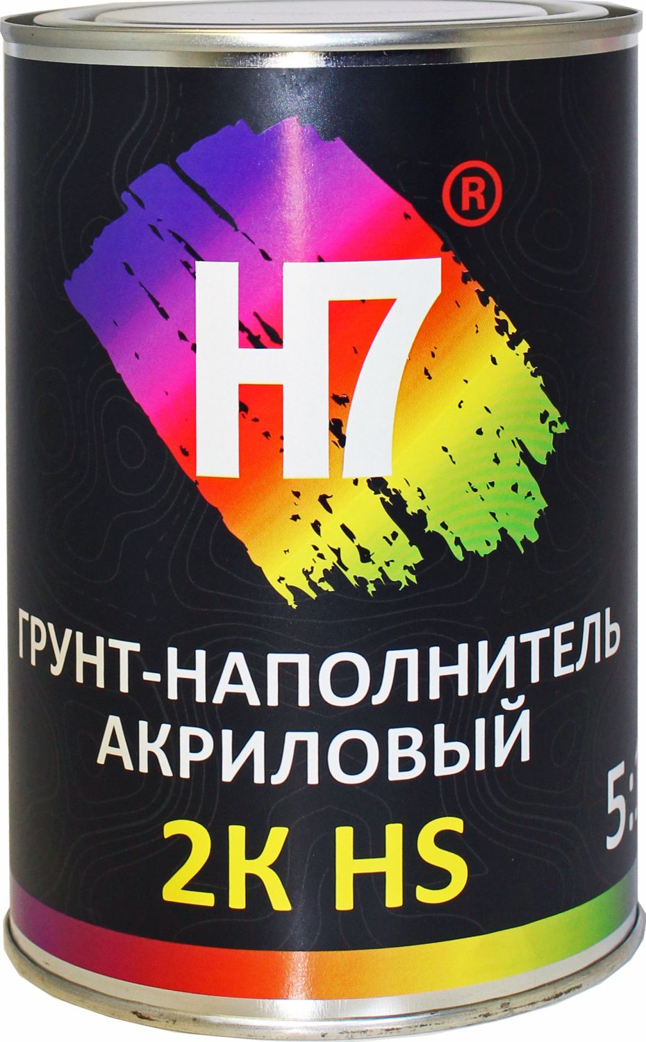 грунт-наполнитель акриловый 2к hs 5:1 черный 0,5 л h7