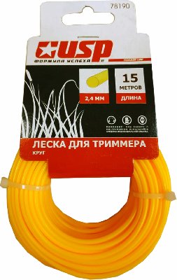 Леска для триммера 2,4 мм, 15 м, профиль-круг, Rezer