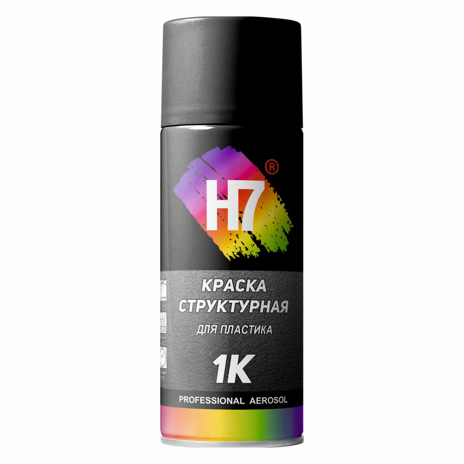 краска структурная для пластика (черная) аэрозоль 520мл h7