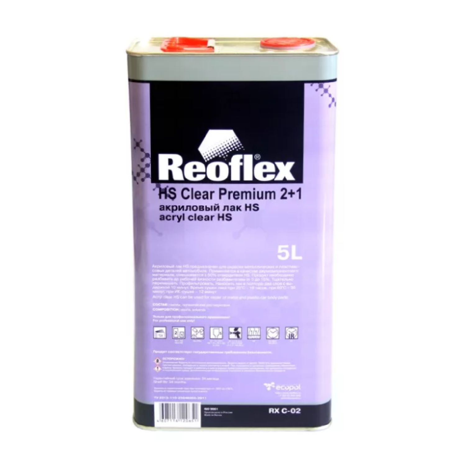 лак акриловый 2к optim 2+1 5л reoflex