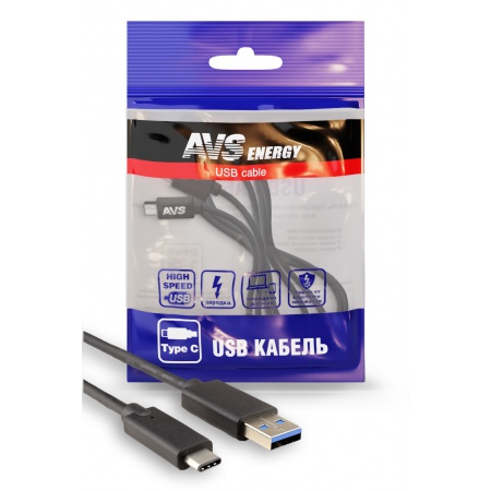 кабель type c (1м) usb 3.0 tc-311 avs