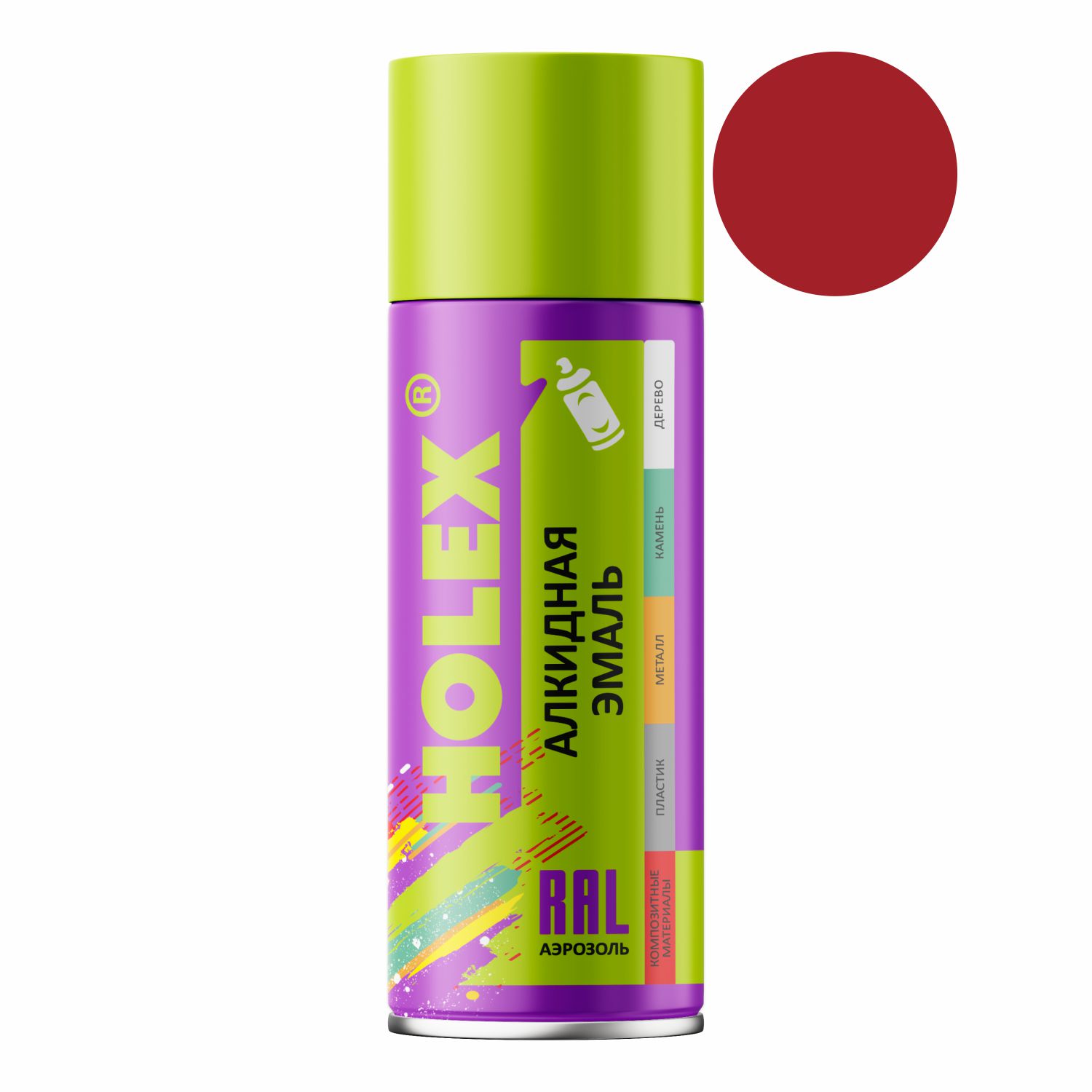 3001 ral красная эмаль алкидная 520мл holex