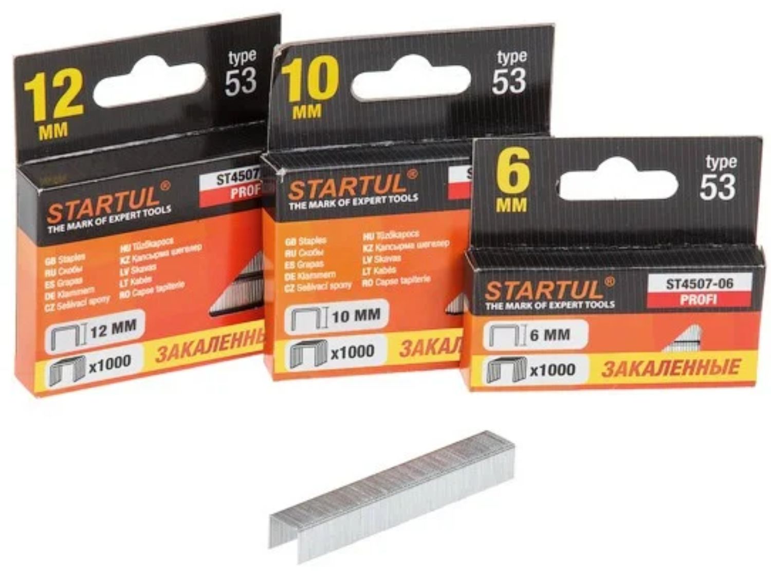 скобы закалённ. 12мм тип 53 (1000шт) profi startul