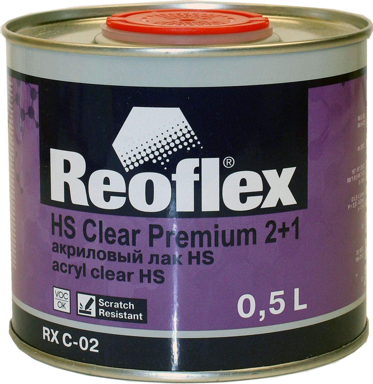 лак акриловый 2к hs 2+1 0,5л reoflex