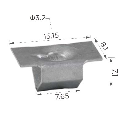 32295 (H2295) зажим под саморез металлический Ø3.2 мм