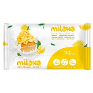 Влажные антибактериальные салфетки Milana Лимонный десерт (72 шт.) GraSS
