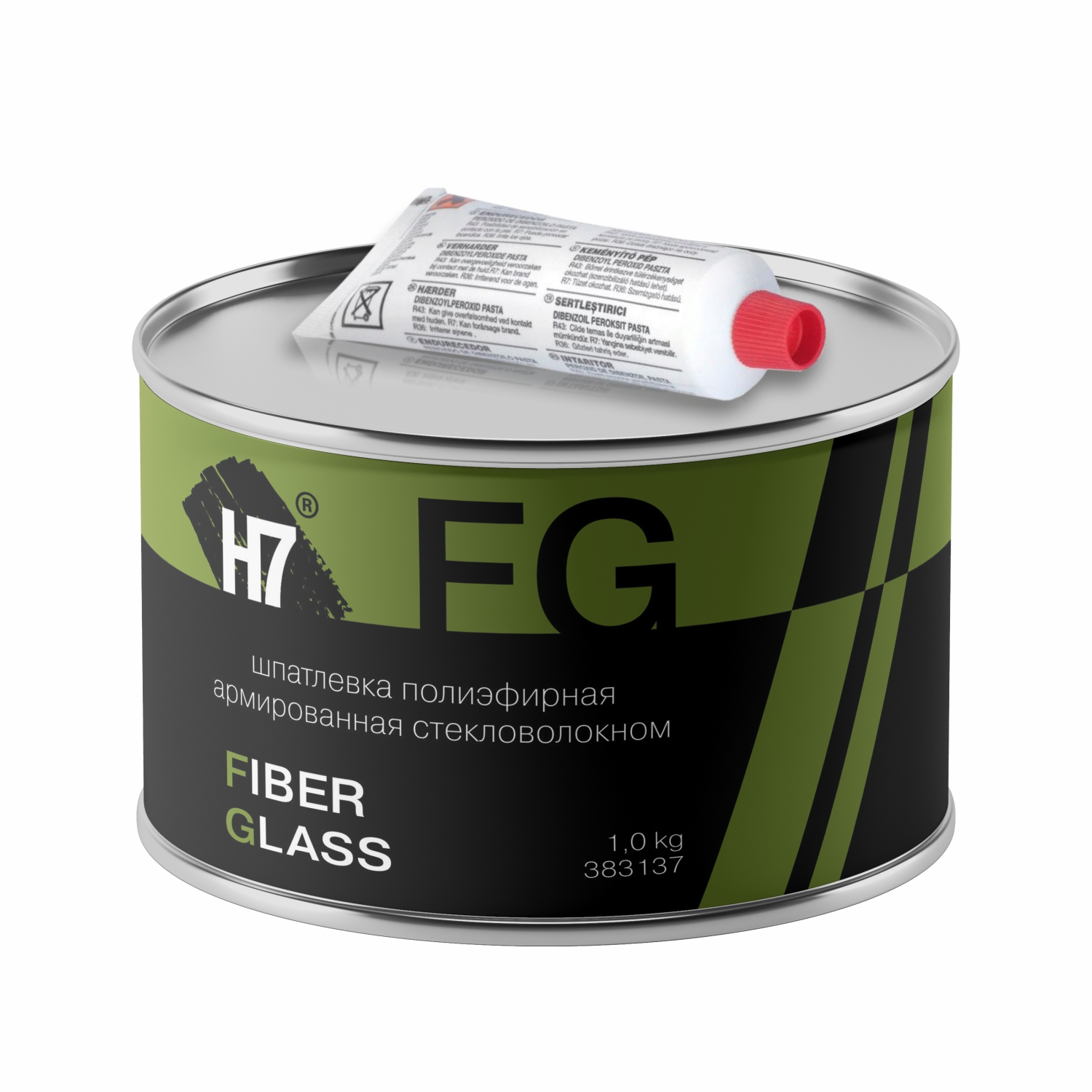 шпатлевка полиэфирная армированная стекловолокном fiber glass 1кг н7