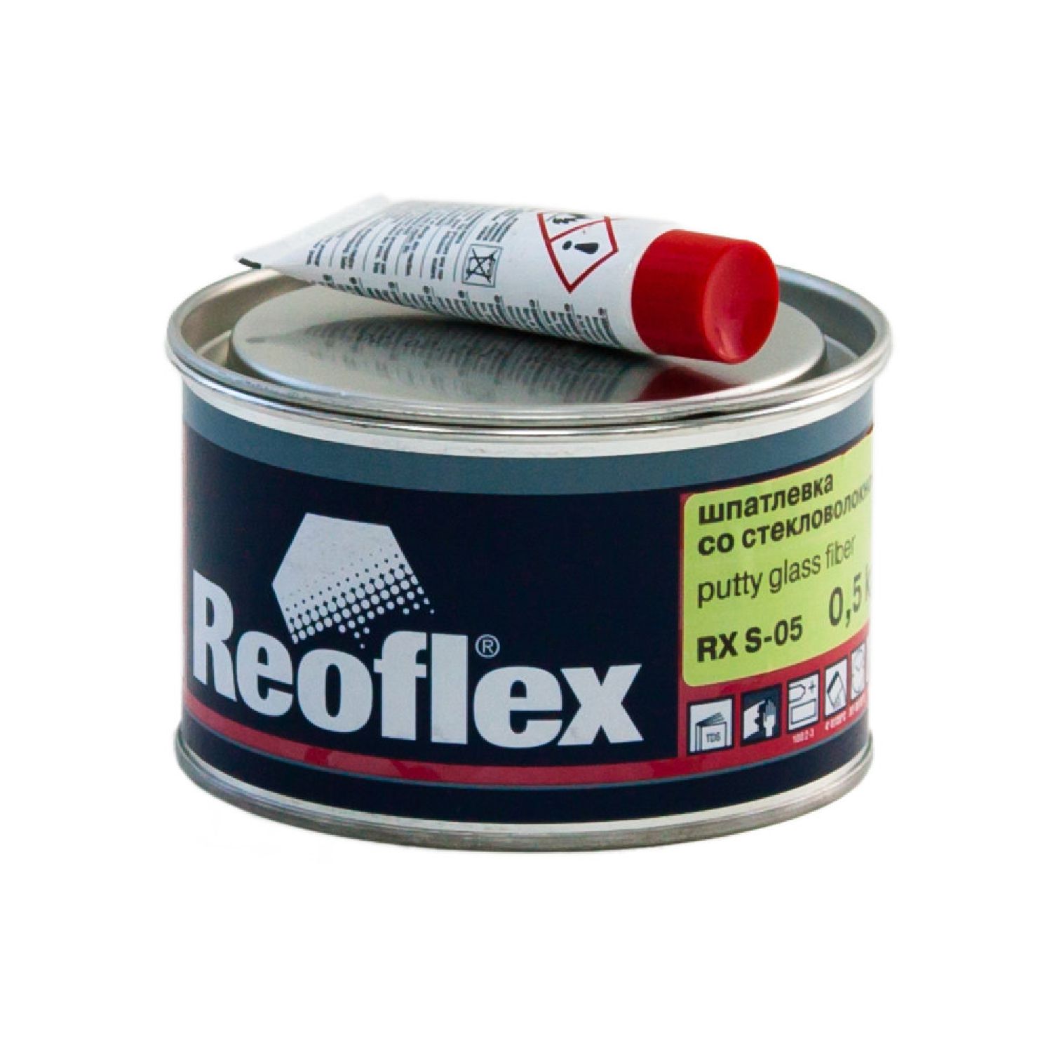 шпатлевка со стекловолокном glass fiber 0,5 кг reoflex