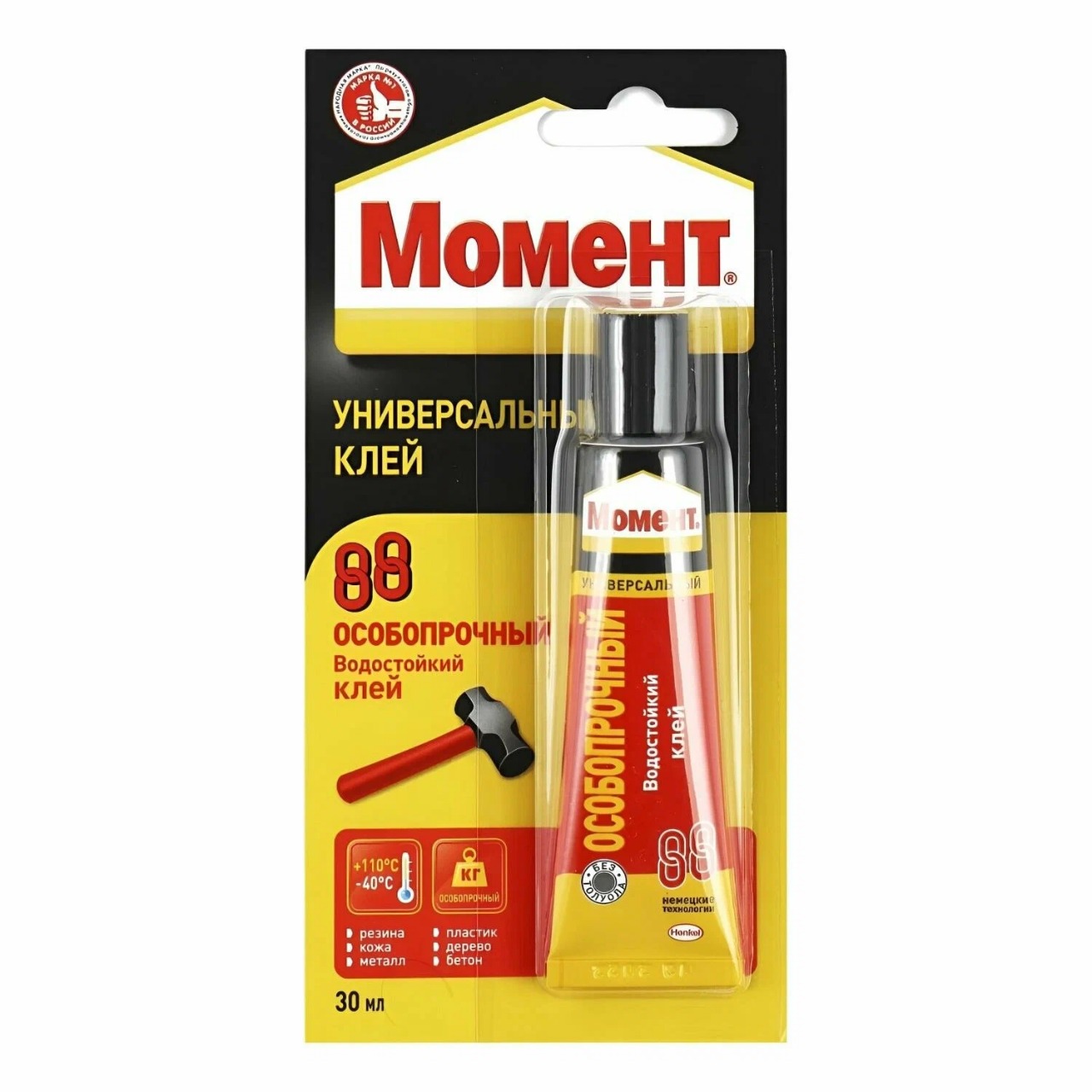 Клей Момент-88, 30г, универсальный особопрочный водостойкий в блистере